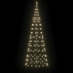 LED Christmas Tree with Ground Spikes Warm White 250 cm Iron