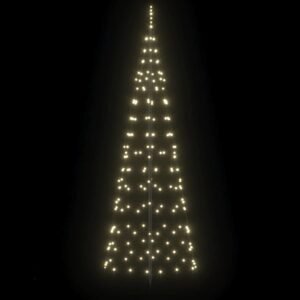 LED Christmas Tree with Ground Spikes Warm White 250 cm Iron