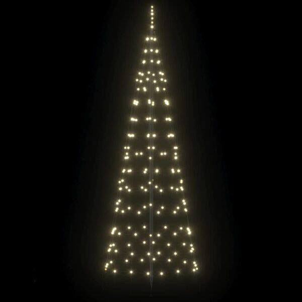 LED Christmas Tree with Ground Spikes Warm White 250 cm Iron
