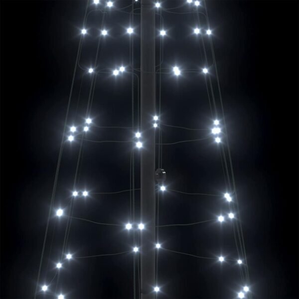 LED Christmas Tree with Ground Spikes Cool White 250 cm Iron