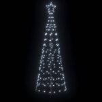 LED Christmas Tree with Ground Spikes Cool White 250 cm Iron