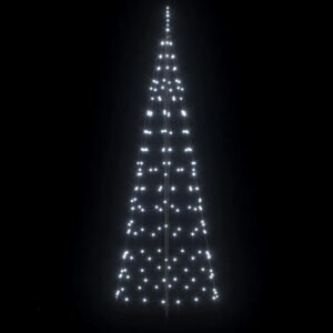 LED Christmas Tree with Ground Spikes Cool White 250 cm Iron