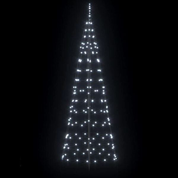 LED Christmas Tree with Ground Spikes Cool White 250 cm Iron