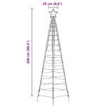 LED Christmas Tree with Ground Spikes Cool White 250 cm Iron
