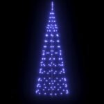 LED Christmas Tree with Ground Spikes Blue 250 cm Iron