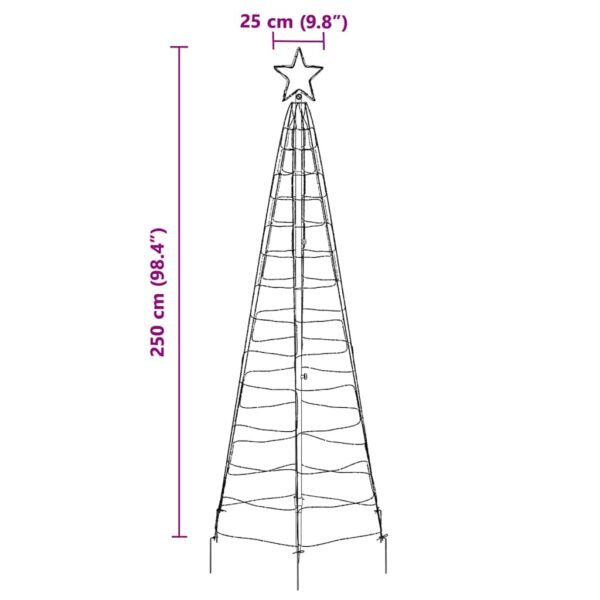 LED Christmas Tree with Ground Spikes Blue 250 cm Iron