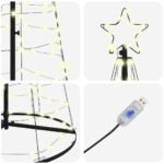 LED Christmas Tree Warm White 100 x 100 x 250 cm Iron