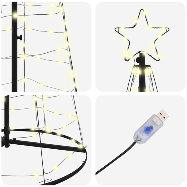 LED Christmas Tree Warm White 100 x 100 x 250 cm Iron