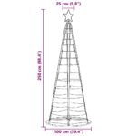 LED Christmas Tree Warm White 100 x 100 x 250 cm Iron