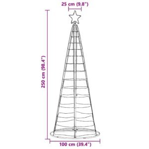 LED Christmas Tree Warm White 100 x 100 x 250 cm Iron