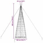 LED Christmas Tree Warm White 138 x 138 x 400 cm Iron