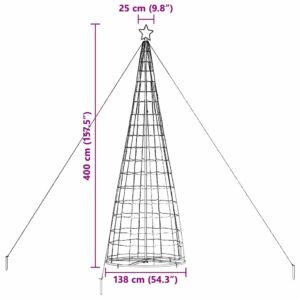 LED Christmas Tree Warm White 138 x 138 x 400 cm Iron