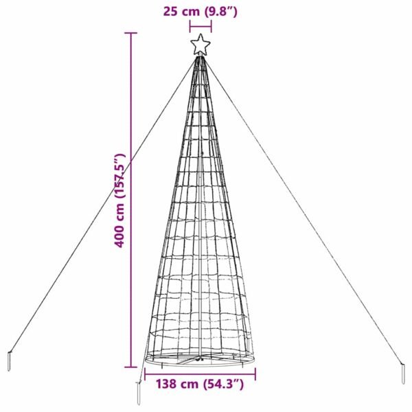 LED Christmas Tree Warm White 138 x 138 x 400 cm Iron