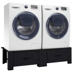 Washing Machine Pedestal 2 pcs Black 127 x 54.5 x 32.5 cm Steel