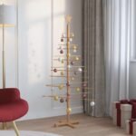 Wooden Christmas Tree with Stand Brown 150 cm Bamboo