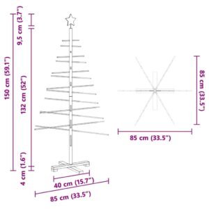 Wooden Christmas Tree with Stand Brown 150 cm Bamboo