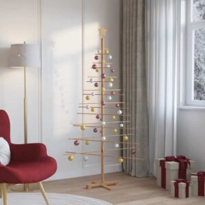 Wooden Christmas Tree with Stand Brown 180 cm Bamboo