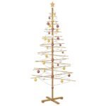 Wooden Christmas Tree with Stand Brown 210 cm Bamboo