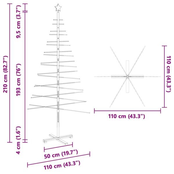 Wooden Christmas Tree with Stand Brown 210 cm Bamboo