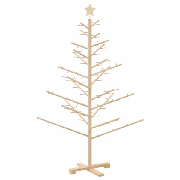 Wooden Christmas Tree with Stand Natural 150 cm Solid pine wood