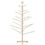 Wooden Christmas Tree with Stand Natural 150 cm Solid pine wood