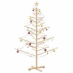 Wooden Christmas Tree with Stand Natural 150 cm Solid pine wood