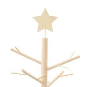 Wooden Christmas Tree with Stand Natural 180 cm Solid pine wood