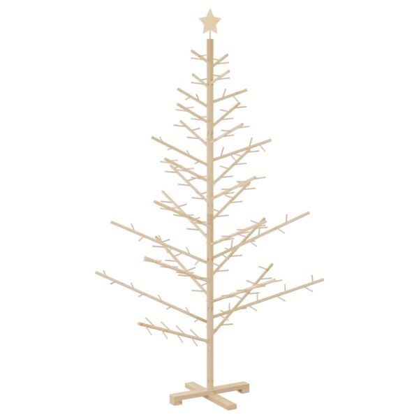 Wooden Christmas Tree with Stand Natural 180 cm Solid pine wood