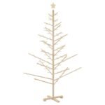 Wooden Christmas Tree with Stand Natural 180 cm Solid pine wood