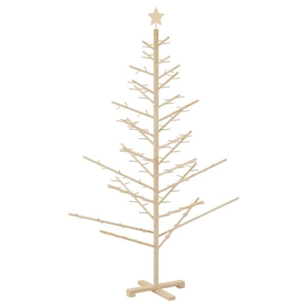 Wooden Christmas Tree with Stand Natural 180 cm Solid pine wood