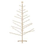 Wooden Christmas Tree with Stand Natural 180 cm Solid pine wood