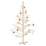 Wooden Christmas Tree with Stand Natural 180 cm Solid pine wood