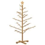 Wooden Christmas Tree with Stand Brown 125 cm Solid pine wood