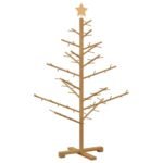 Wooden Christmas Tree with Stand Brown 125 cm Solid pine wood