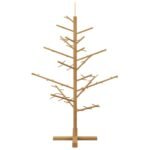 Wooden Christmas Tree with Stand Brown 125 cm Solid pine wood