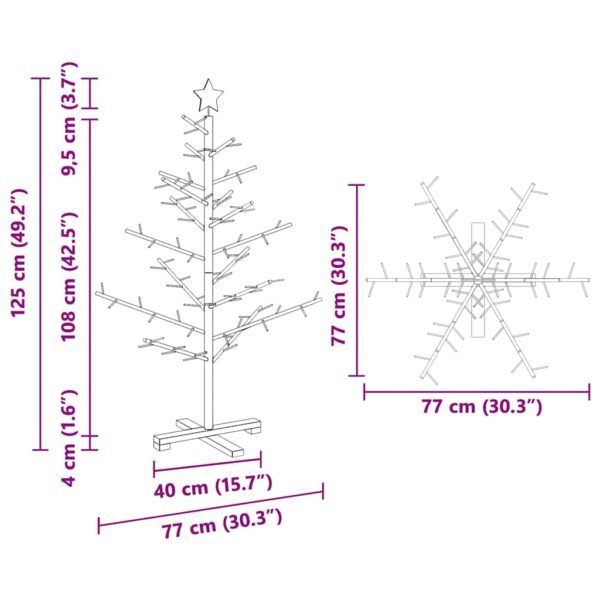 Wooden Christmas Tree with Stand Brown 125 cm Solid pine wood