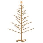 Wooden Christmas Tree with Stand Brown 150 cm Solid pine wood