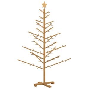 Wooden Christmas Tree with Stand Brown 150 cm Solid pine wood