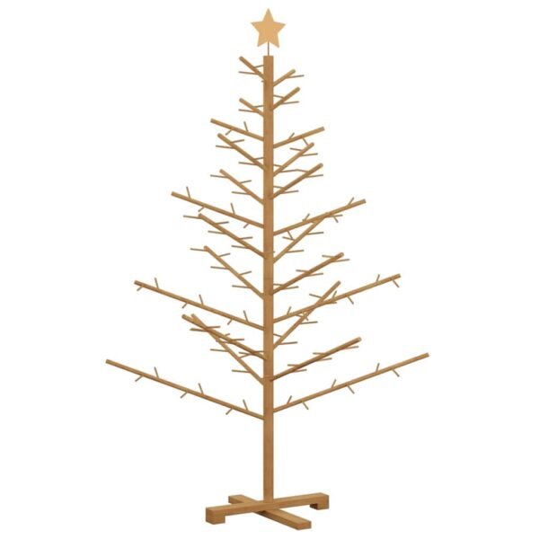 Wooden Christmas Tree with Stand Brown 150 cm Solid pine wood