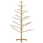Wooden Christmas Tree with Stand Brown 150 cm Solid pine wood