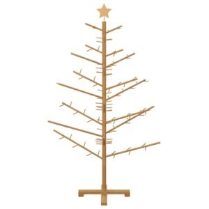 Wooden Christmas Tree with Stand Brown 150 cm Solid pine wood