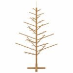 Wooden Christmas Tree with Stand Brown 150 cm Solid pine wood