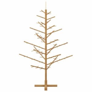 Wooden Christmas Tree with Stand Brown 150 cm Solid pine wood