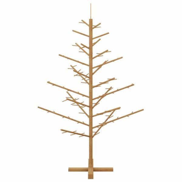 Wooden Christmas Tree with Stand Brown 150 cm Solid pine wood