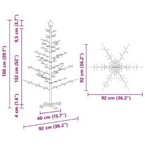 Wooden Christmas Tree with Stand Brown 150 cm Solid pine wood