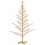 Wooden Christmas Tree with Stand Brown 180 cm Solid pine wood