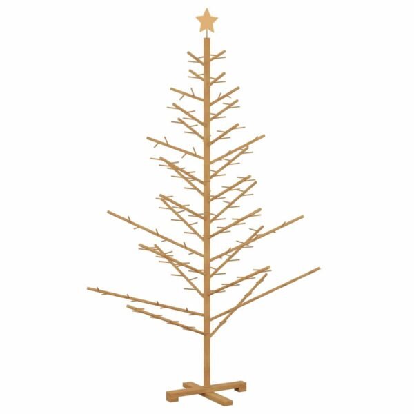 Wooden Christmas Tree with Stand Brown 180 cm Solid pine wood