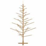 Wooden Christmas Tree with Stand Brown 180 cm Solid pine wood
