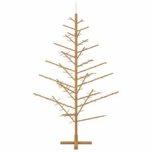 Wooden Christmas Tree with Stand Brown 180 cm Solid pine wood