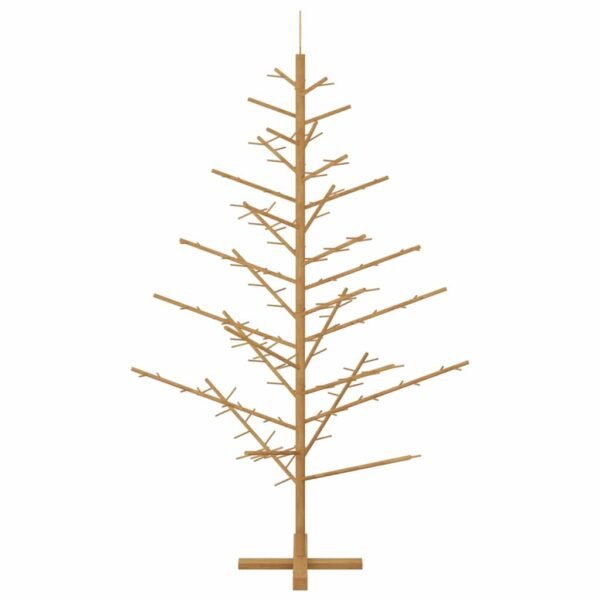 Wooden Christmas Tree with Stand Brown 180 cm Solid pine wood